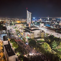 Stadtansicht Leipzig bei Nacht