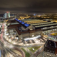Leipziger Hauptbahnhof bei Nacht