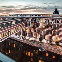 Ansicht Plagzwitz und Kanal bei Sonnenuntergang 